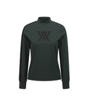 Women's Line Point Mock Neck T-Shirt - Dark Green
