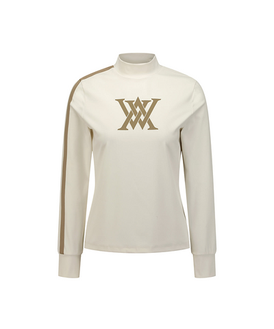 Women's Line Point Mock Neck T-Shirt - Ivory