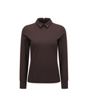 Women's Sold Back Zip Long T-Shirt - Brown