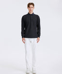 Men's Collared Logo Embo L/TS - D/Gray