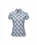 Women's Logo Pattern Short T-Shirt - Gray