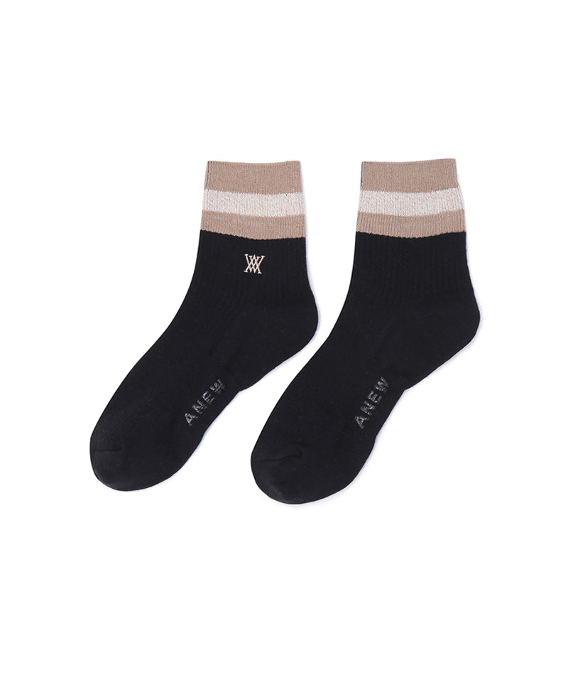 Women's Metal Block Socks - Black
