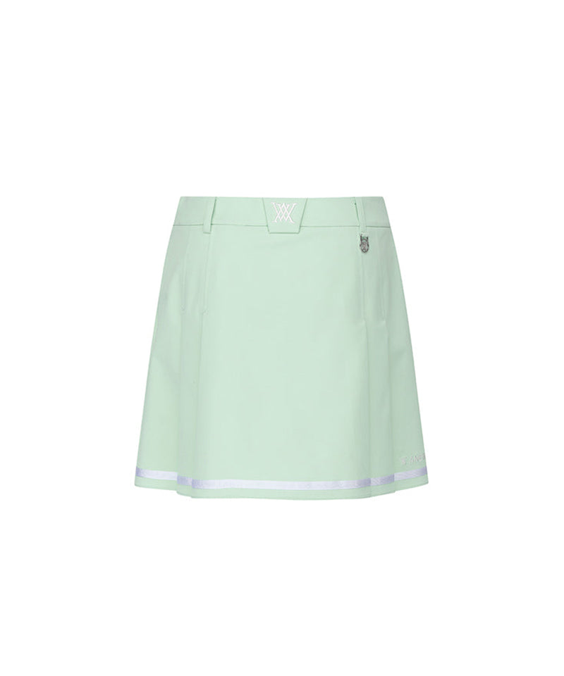 Women's Half Pleats Under Line Point Skirt - Light Green