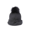 Women's Wool Double Bucket Hat - Charcoal Grey