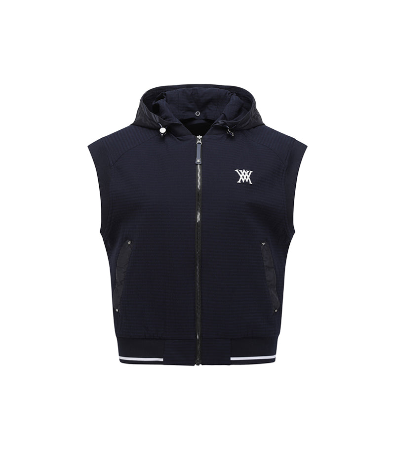 Women's Hoodie Vset Zip-Up Vest - Navy
