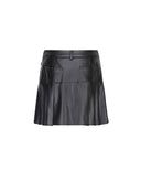 Women's Leather Half Pleats SQ - Black