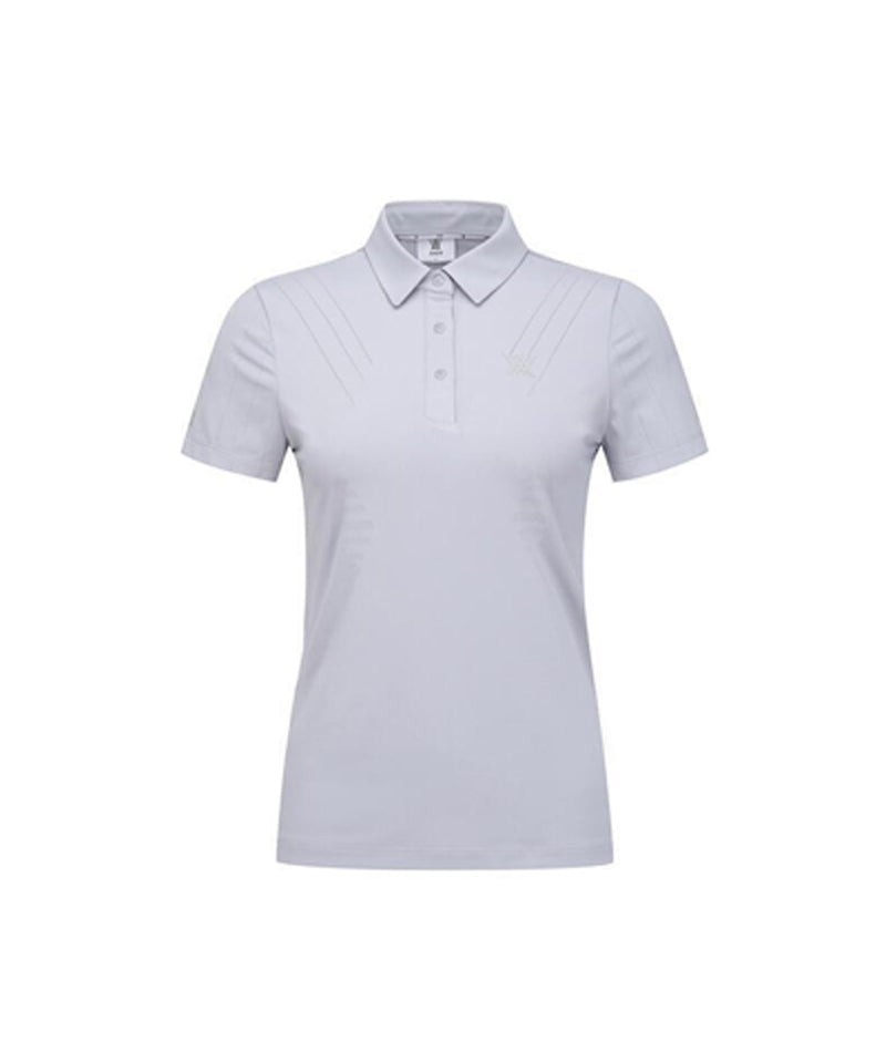 ANEW Golf Women's SM Black Finish Jacquard Short T-Shirt  - Charcoal Gray
