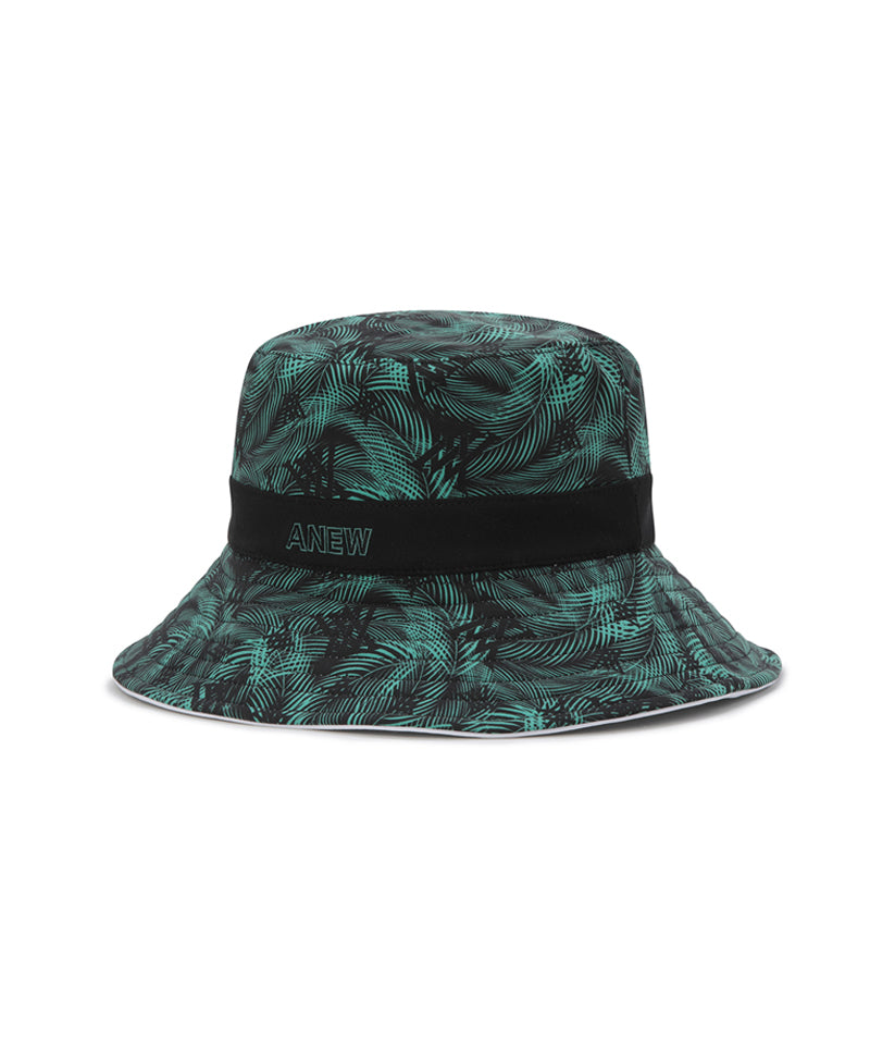 ANEW Golf Uni Tropical Pattern Reversible Bucket Hat - White