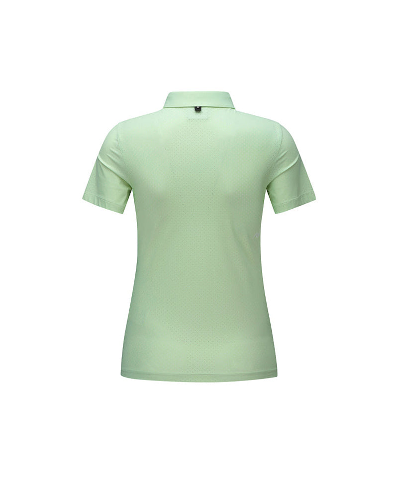 [Season End] Women's Collar Point Back Ventilation Short T-Shirt - Light Green