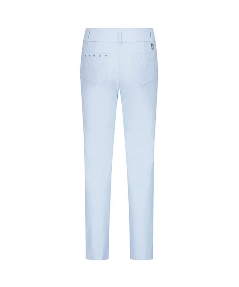 Women's Waist Banding Long Pants - Sky Blue