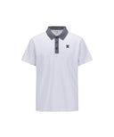 [Signature] Men's Denim Collar Short T-Shirt - White