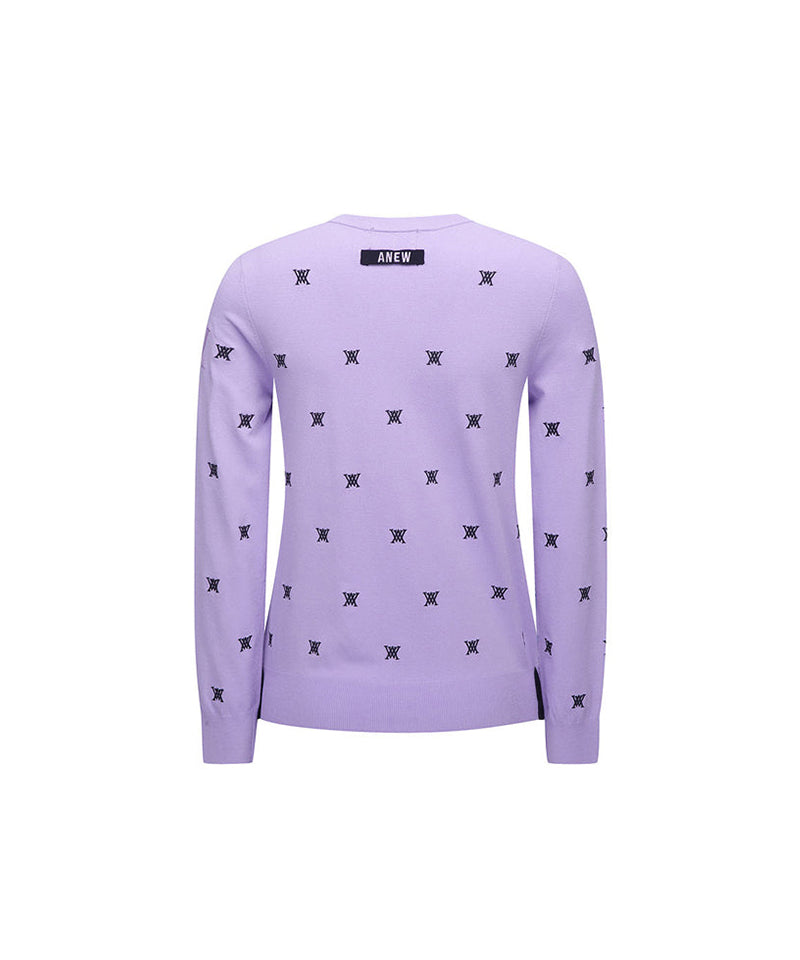 Women's Monogram Logo Point Pullover Sweater - Lavender