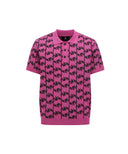 ANEW GOLF Men's SM  Logo Pattern Short Round Sleeve Sweater - Hot Pink