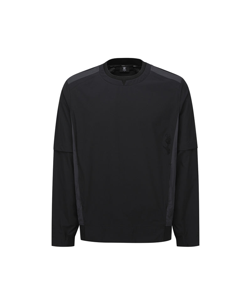 Men's Round Neck Anorak Jacket - Black