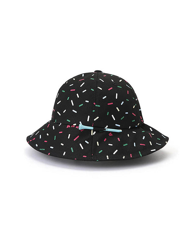 Sprinkle Donut Pattern Bucket Hat - Black