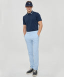 Men's Mesh Block Knit Collar Shot T-Shirt - Navy