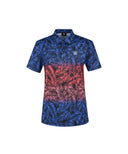 Men's  Hawiian Pattern Polo - Blue