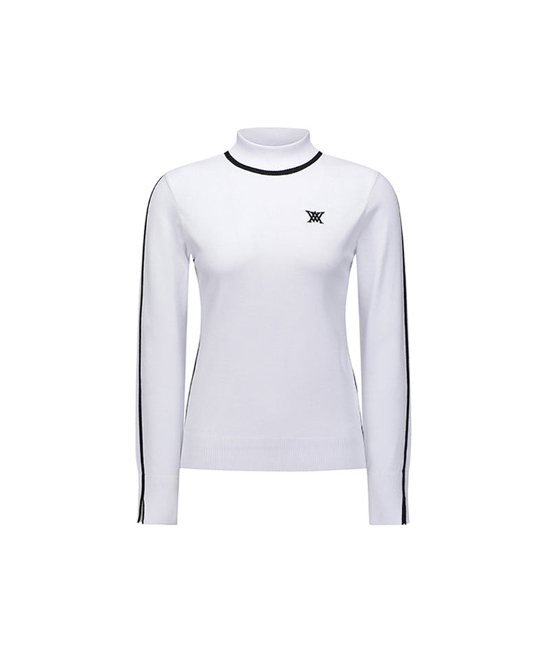 Women's High Neck Sweater - White