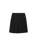 [Legacy Sale]  Women's Buckle Decoration Pleats Skirt - Black