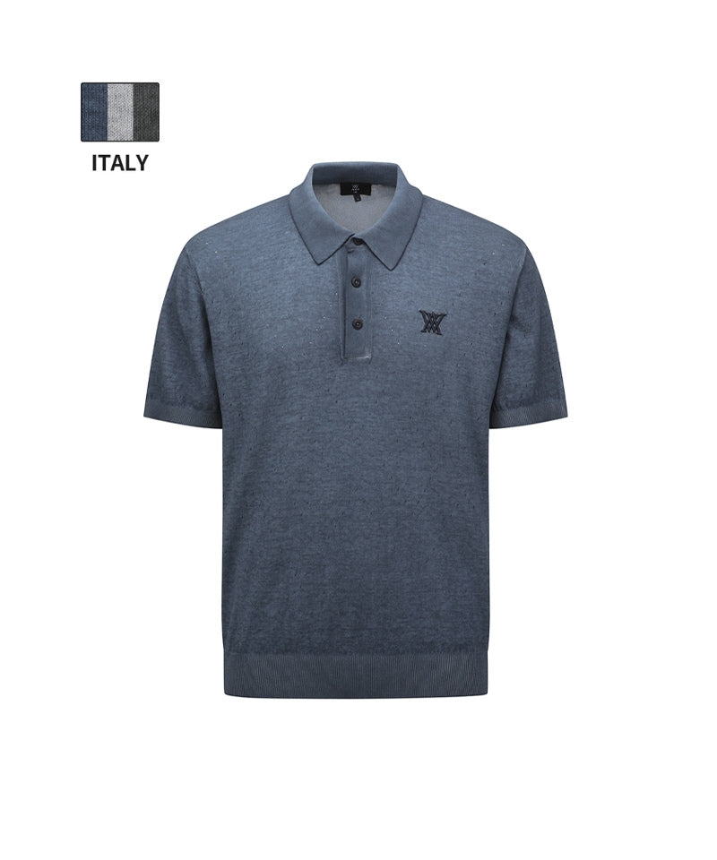 ANEW GOLF Jacquard Knit Polo Shirts - Blue