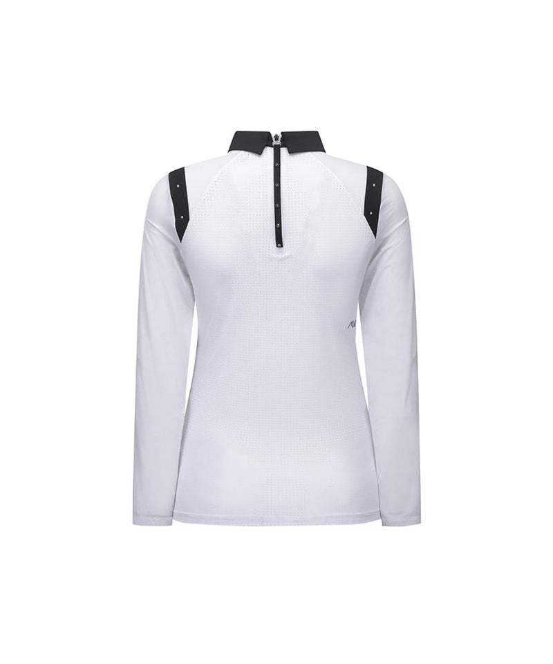 Women's Shoulder Point Long T-Shirt - White