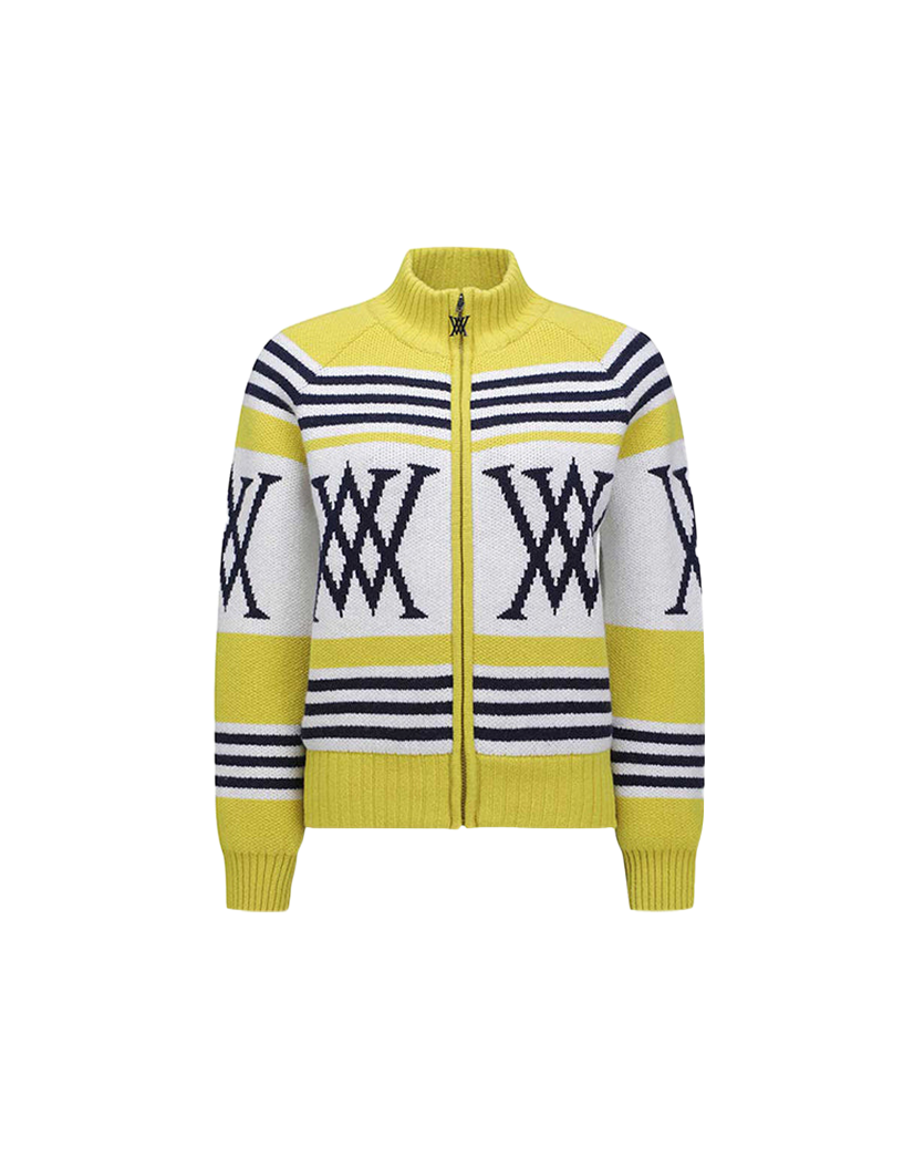 Women's Logo Point Cardigan - Mustard