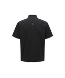 Men's Asymmetric Short Sleeve Anorak - Black