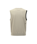 Men's Diagonal Logo Knit Vest - Khaki Beige