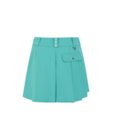 Women's Pleated Half Pants - Aqua Blue