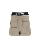 Women's Velvet High Waist Half Pants - Grey