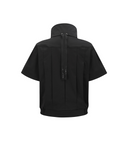 Women's Short Sleeve Hooded Anorak Set - Black