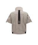 Women's Short Sleeve Hooded Anorak Set - Light Beige
