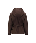 Women's Hooded Utility Safari Jacket - Brown
