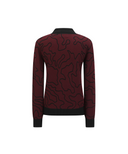 Women's Seasonal Pattern Collar Sweater - Burgundy