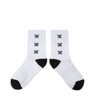Women's Two Way Middle Socks - White