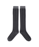 Women's Shiny Knee Socks - Dark Grey