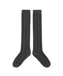 Women's Tweed Knee Socks - Dark Grey