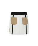 Women's Fabric Mix Cargo Skirt - Light Beige