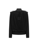 Women's Woven Mix Layered T-Shirt - Black