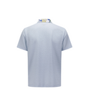 Men's Abstract Printed Polo T-Shirt - Ice Blue