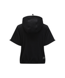 Women's Abstract Double Zip Anorak T-Shirt - Black