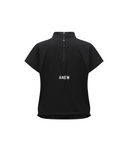 Women's Mock Neck Anorak T-Shirt - Black
