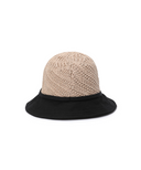 Women's Raffia Mix Bucket Hat - Black
