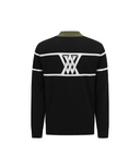Men's Mock Neck Windproof Two Tone Sweater - Khaki