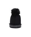 Women's Knit Pom Cap - Black
