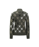 Women's Color Logo Pattern Sweater Cardigan - Dark Khaki
