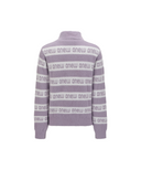 Women's Striped Logo Mock Neck Sweater - Lavender