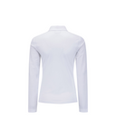 Women's Solid Long Sleeve Collar T-Shirt - White