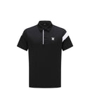Men Ice Dots Incision Point Short T-Shirt - Black