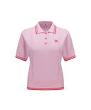 Women Wide Collared Short Sleeve Sweater - Light Pink